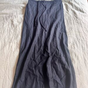Kate Hill casual black linen Maxi Skirt